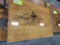 RUSTIC WHITE OAK W EPOXY END TABLE W SEWING MACHINE BASE 30X21X30