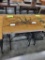 RUSTIC WHITE OAK W EPOXY END TABLE W METAL BASE 27X18X31