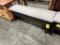 UPHOLSTERED OAK STORAGE BENCH 4FT