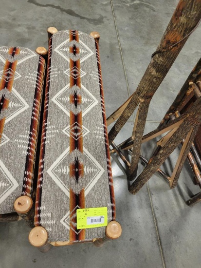 4FT HICKORY UPHOLSTERED BENCH