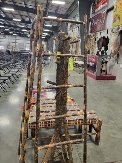 72IN HICKORY LADDER QUILT RACK