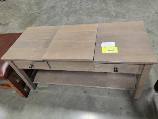 B MAPLE COFFEE TABLE DRIFTWOOD 48X20X22