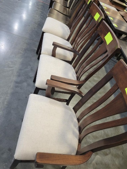 B MAPLE 2 SIDE CHAIRS 2 ARM CHAIRS W UPHOLSTERED SEATS