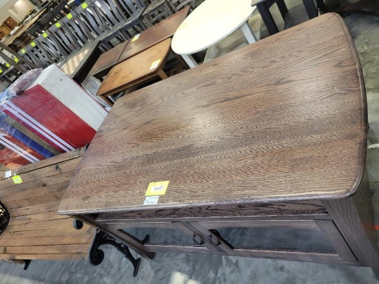 OAK TV STAND 62X36X30 DARK STREAK