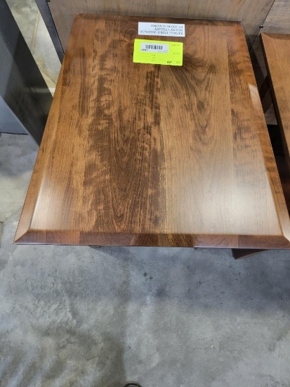 RUSTIC CHERRY WEDGE SIDE TABLE 22X22X16 ALMOND