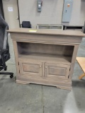 B MAPLE TWO DOOR BOOKCASE 44X15X40 DRIFTWOOD