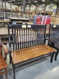 B MAPLE DEACONS BENCH 48X16X42
