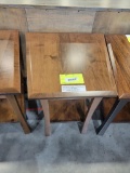 RUSTIC CHERRY WEDGE SIDE TABLE 22X22X16 ALMOND