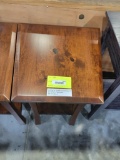 RUSTIC CHERRY WEDGE SIDE TABLE 22X22X16 ALMOND