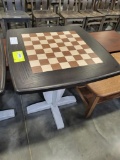 OAK MAPLE WALNUT CHESS TABLE EBONY ANTIQUE VALLEY 29X29X33
