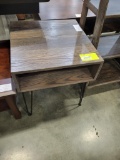OAK END TABLE 22X22X24 GREY FLANNEL