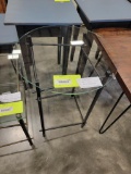 STEEL GLASS OCCASIONAL TABLE 20X26
