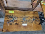 RUSTIC WHITE OAK W EPOXY COFFEE TABLE 34X20X19