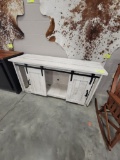 RUSTIC BR MAPLE TV STAND WHITE GRAY GLAZE