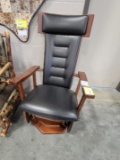 SAP CHERRY LONDON SWIVEL GLIDER W LEATHER 27X20X45 MICHAELS CHERRY