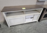 BR MAPLE WHITE OAK TV STAND 62X19X31 SLATE AND BROWN GLAZE