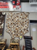 BRAZILIAN COWHIDE RUG QUILTED W FABRIC BACK 82X76