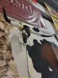 COW SKULL WRAPPED IN BARN ROPE AND COWHIDE 43IN