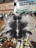 BRAZILIAN COWHIDE RUG BLACK AND WHITE 95X88