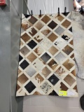 BRAZILIAN COWHIDE RUG QUILTED 60X38