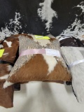 SET OF 2 FASHION COWHIDE PILLOWS EMBOSSED LEATHER