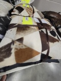 SET OF 2 QUILTED COWHIDE PILLOWS