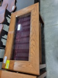 OAK GLASS TOP COFFEE TABLE VELVET INLAY 42X24X20