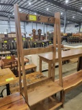 BR MAPLE ENTRY COAT RACK W/ SHELF 30X14X72