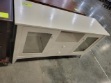 OAK TV STAND 60X19X32 PAINTED WHITE