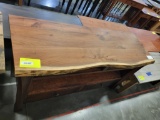 WALNUT AND CHERRY TV STAND 60X20X30 NATURAL AND ASBURY
