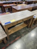 OAK AND MAPLE SOFA TABLE 48X18X30 TWO TONE