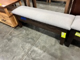UPHOLSTERED OAK STORAGE BENCH 4FT