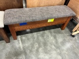 UPHOLSTERED OAK STORAGE BENCH 4FT