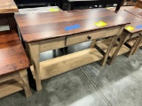 CHERRY AND MAPLE SOFA TABLE 42X16X28 TWO TONE