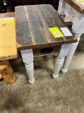 BARNWOOD CHAIRSIDE TABLE 24X15X24 ANTIQUE GRAY/WHITE PAINT