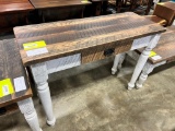 BARNWOOD SOFA TABLE 42X16X30 ANTIQUE GRAY/WHITE PAINT