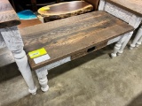 BARNWOOD COFFEE TABLE 42X20X18 ANTIQUE GRAY/WHITE PAINT
