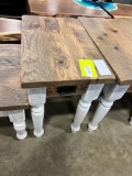 BARNWOOD CHAIRSIDE TABLE 24X15X24 ANTIQUE GRAY/WHITE PAINT