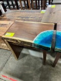 WALNUT END TABLE W EPOXY 24X16X25