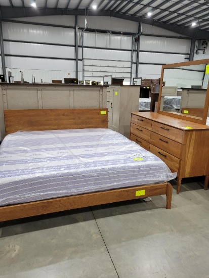 3 PC KING CHERRY BEDROOM SET CHESTNUT