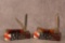 2 BEAR AND SONS RED STAG BONE KNIVES