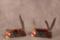 2 BEAR AND SONS RED STAG BONE KNIVES