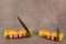 Two Merry Christmas Kissing Crane Knives