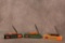 3- CASE XX TINY TOOTHPICKS. 2007 BLADE ETCH, 1998 MICARTA, 2001 ORANGE BONE