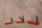 3- CASE XX RED HANDLE CV. TRAPPER, SOD BUSTER AND SOD BUSTER JR.