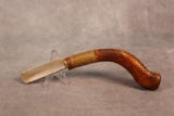 UNIQUE CUSTOM KNIFE WITH CURVED WOOD HANDLE
