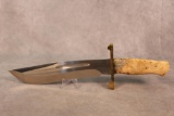 RDS CUSTOM KNIFE WITH BURL WOOD HANDLE 14