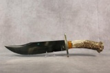 JM Handmade Custom Bowie Knife, Stag Handle