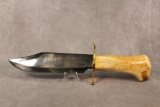 Custom Bone Handle Bowie Knife, 14.5