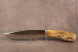 Lukus Custom Bowie Knife with Carved Stag Handle